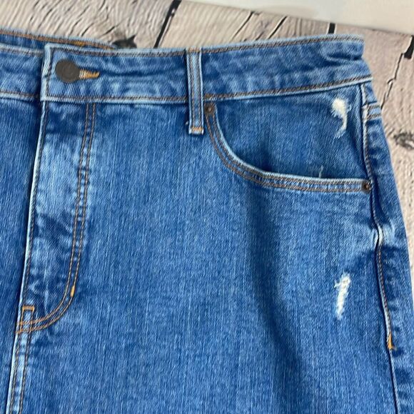 Old Navy Blue Mini Casual Denim Jean distressed skirt size 16 - Picture 5 of 13